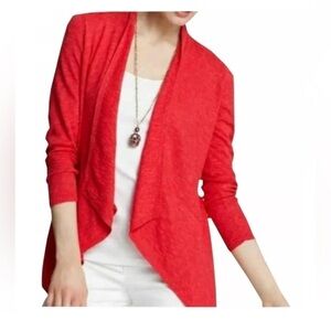 Eileen Fisher medium Open waterfall linen blend cardigan sweater long sleeves M